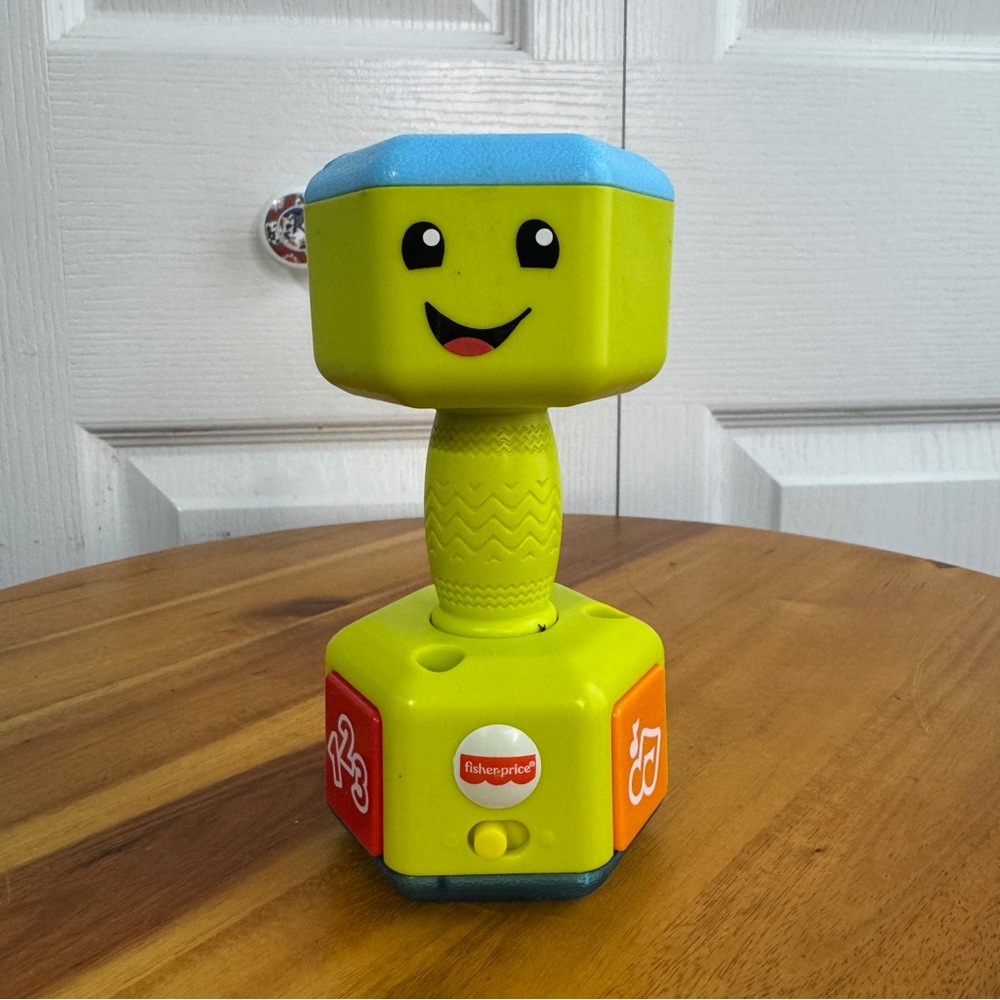 Fisher Price bay dumbbell counting reps toy